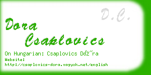 dora csaplovics business card